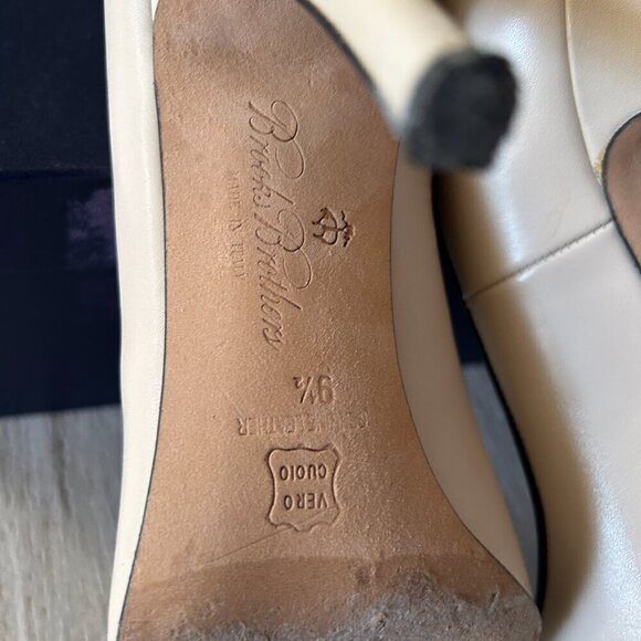 Brooks Brothers Ivory Leather Open Toe High Heel - Picture 8 of 8